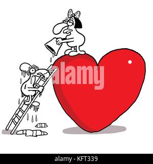 Humorvoll vektor Cartoon über Valentines Tag und Liebe Stock Vektor