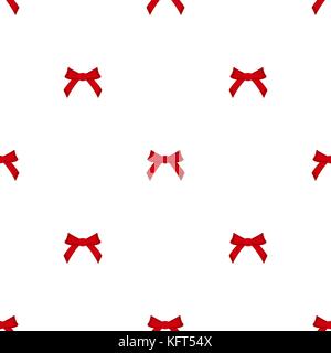 Nahtlose Muster, rote Schleifen auf weißem Hintergrund Stock Vektor