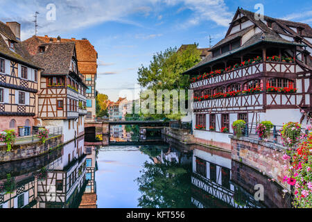 Straßburg, Frankreich. traditionellen Fachwerkhäusern Petite France. Stockfoto