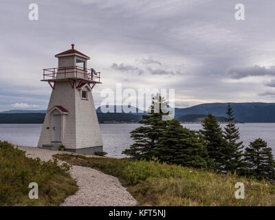 Woody Point Lighthouse, Woody Point, Neufundland, Kanada. Stockfoto