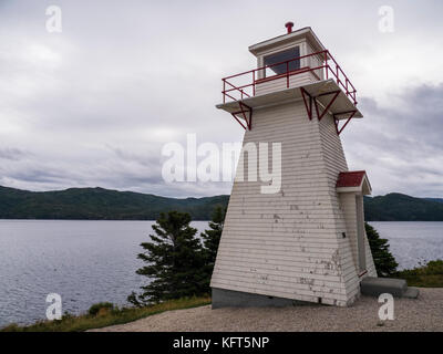 Woody Point Lighthouse, Woody Point, Neufundland, Kanada. Stockfoto