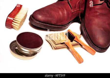 Schuhe, elegant, klassisch, sauber, Reinigung, Pflege, Leder, Mode, Herren, Herrenbekleidung, Kleiderordnung, Mode, Herren, Kleidung, Kleidung, nach der Tanzfläche Stockfoto