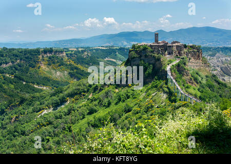 Schöne Aussicht auf die berühmten toten Stadt Civita di Bagnoregio, Italien Stockfoto