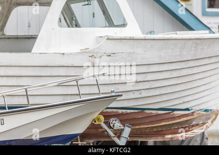 Gruppe von alten Boote in Sag Harbor, NY Stockfoto