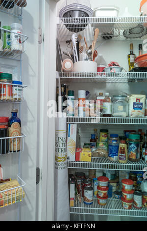 Große begehbare Küche Pantry, USA Stockfoto