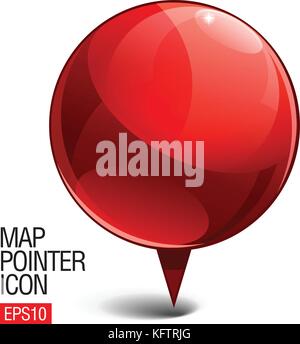 Glanz rote Karte Zeigersymbol. Vector Illustration Stock Vektor