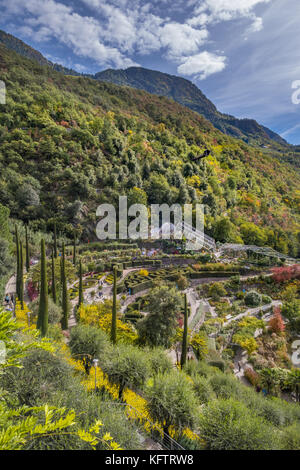 Meranoís Gärten von Schloss Trauttmansdorff Stockfoto