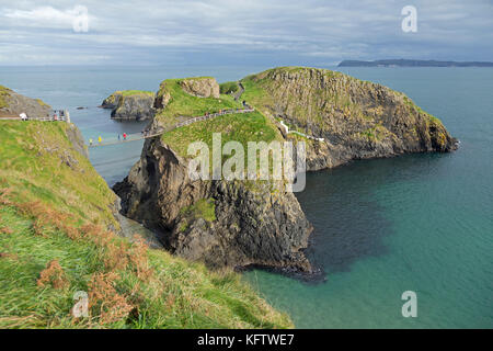 Carrick-a-Rede Rope Bridge, Ballintoy, Co Antrim, Nordirland Stockfoto