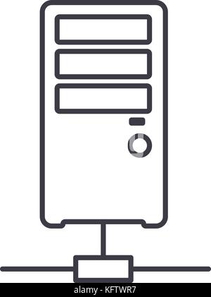 Network Server vektor Symbol Leitung, Zeichen, Abbildung auf Hintergrund, editierbare Anschläge Stock Vektor