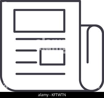 Nachrichten Bericht vektor Symbol Leitung, Zeichen, Abbildung auf Hintergrund, editierbare Anschläge Stock Vektor
