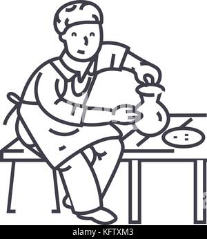 Keramiker vektor Symbol Leitung, Zeichen, Abbildung auf Hintergrund, editierbare Anschläge Stock Vektor