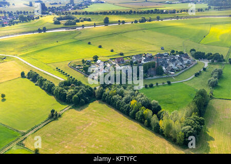 Insellage Schenkenschanz, Schutzmauern, Überflutung des Naturreservats Kleve-Salmorth, Kleve, Niederrhein, Nordrhein-Westfalen, Germa Stockfoto