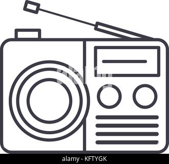 Radio Empfänger zeichen Vektor Symbol Leitung, Zeichen, Abbildung auf Hintergrund, editierbare Anschläge Stock Vektor