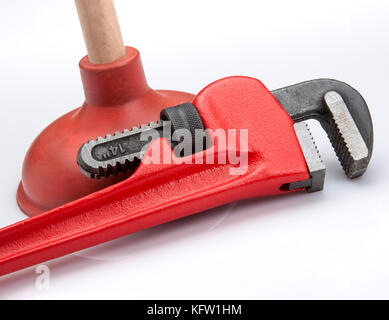 Sanitär Tools für grundlegende Reparaturen rund um das Haus Stockfoto