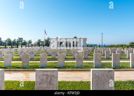 Akbas Märtyrer Friedhof und Denkmal in Canakkale, Türkei Stockfoto