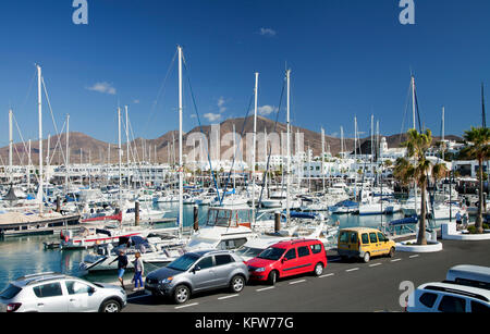 Blick auf den Yachthafen Rubicon, Playa Blanca, Lanzarote Stockfoto