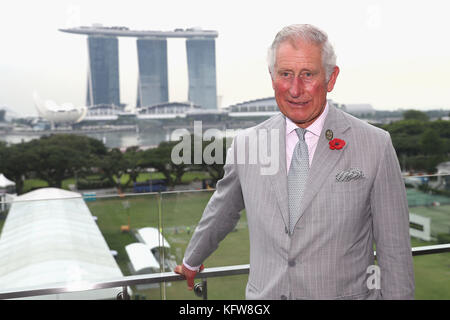 Der Prinz von Wales besucht die National Gallery Singapur, die die weltweit größte öffentliche Sammlung von Singapurs und südostasiatischer Kunst in Singapur betreut. Stockfoto
