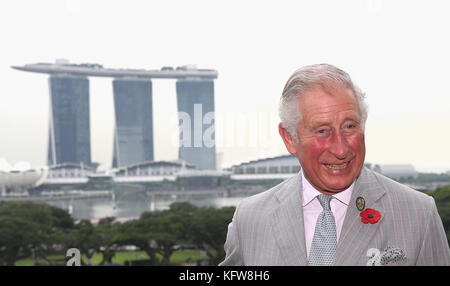 Der Prinz von Wales besucht die National Gallery Singapur, die die weltweit größte öffentliche Sammlung von Singapurs und südostasiatischer Kunst in Singapur betreut. Stockfoto