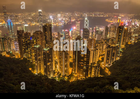 Lichter von HongKong Stockfoto