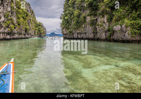 Die grosse Lagune in El Nido Palawan Philippinen Stockfoto