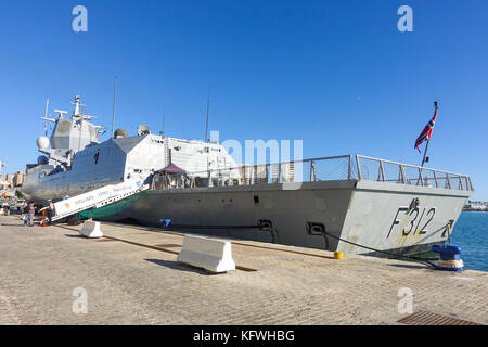 Norwegische Fregatte KNM Otto Sverdrup. Hafen von Málaga, Andalusien, Spanien. Stockfoto