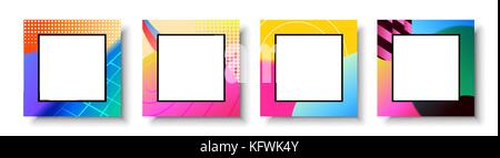 Abstrakte Grußkartenvorlage Sammlung, Modern Fashion Style Set von Hintergründen mit leere Raum. Ideal für Web Projekt, Broschüre, Flyer oder i Stock Vektor