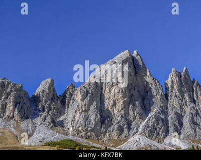 Puez Gruppe am Grödner Joch, Südtirol, Italien Stockfoto