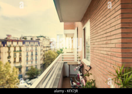Unfocus Blick vom Balkon Stockfoto