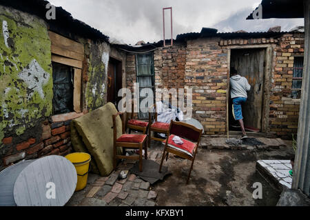 Wohnungen in Kliptown, Südafrika Stockfoto