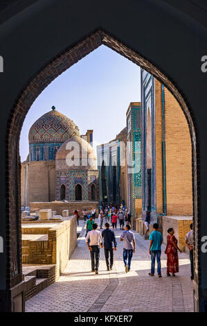 Nekropole von Shah-i-Zinda - Samarkand, Usbekistan Stockfoto