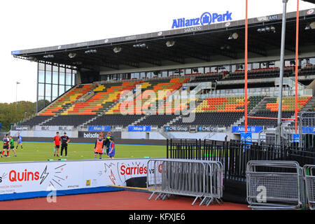 Allianz Park Stadium, Heimat der Sarazenen Rugby Team, Barnett Copthall, Großbritannien Stockfoto