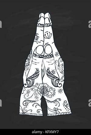 Element Yoga Mudra Hände namaste Stock Vektor
