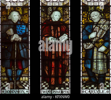 Berühmte Schriftsteller erinnert in der John Rylands Library, Manchester, UK Stockfoto