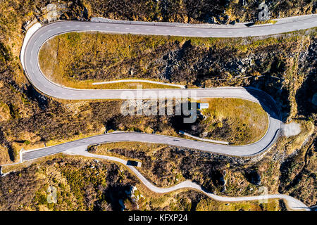 Luftbild Lukmanier Pass (Passo del Lukmanier), Kanton Tessin, Schweiz Stockfoto