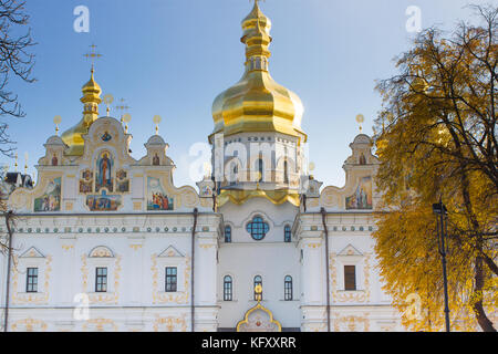 Die Kathedrale der Himmelfahrt der Jungfrau Maria - die Kathedrale Tempel von Kiew - Pechersk Lavra, die Begräbnisstätte der Kiewer Fürsten. Die g Stockfoto