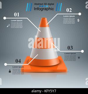 Straße Reparatur - Abbildung. KONUS-Symbol. Stock Vektor