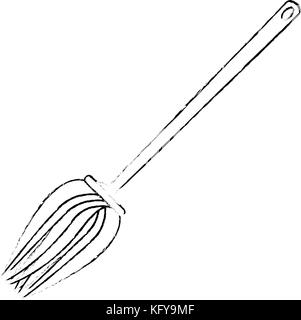 Witchs Besen lustig Symbol Vektor illustration Design Stock Vektor