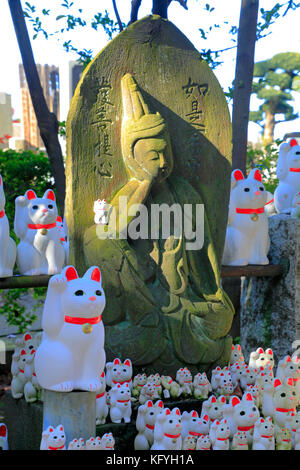 Maneki Neko - Beckoning Cat bei gotokuji Tempel in Tokio, Japan Stockfoto