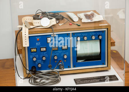 St. Joseph, Missouri. Psychiatrisches Museum Glore. Elektrokonvulsives Therapiegerät. Stockfoto