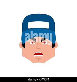 Klempner wütend emotion Avatar. fitter Böse emoji Gesicht. Vector Illustration Stock Vektor