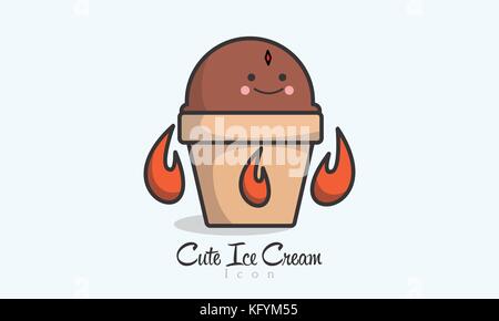 Cute ice cream Symbol logo Maskottchen Stockfoto