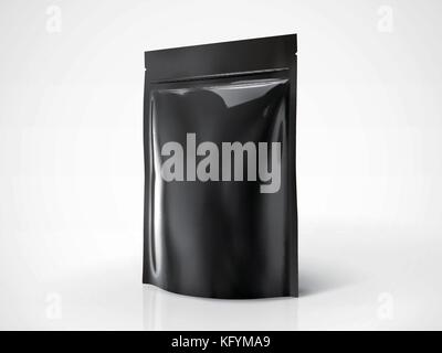 Leere doy pack Mockup, Farbe schwarz Paket für Design wird im 3D-Bild Stock Vektor