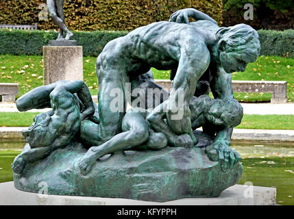 UGOLINO UND SEINE KINDER, 1881, Bronze François Auguste René Rodin 1840 - 1917 (wie Auguste Rodin bekannt) war ein französischer Bildhauer, Paris Frankreich Französisch. (Rodins originellsten Arbeiten wich von traditionellen Themen des Mythos und Allegorie, modelliert der menschliche Körper mit Realismus, gefeiert und individuellen Charakter und Körperlichkeit.) Stockfoto