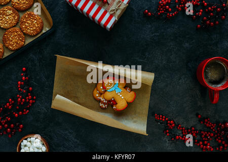 Weihnachten Lebkuchenmänner Stockfoto