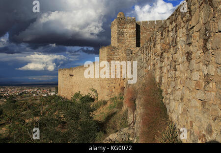 Schloss in der historischen mittelalterlichen Stadt Trujillo, Provinz Caceres, Extremadura, Spanien Stockfoto