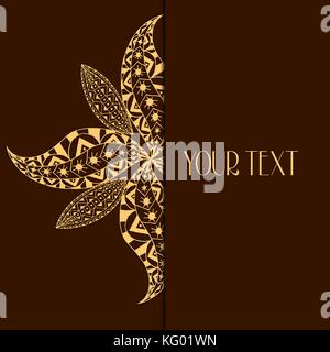 Abstract vector Kreis floralen Ornament. lace pattern Design. vintage Ornament auf braunem Hintergrund. Vector Illustration Stock Vektor