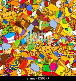 Nahtlose Muster mit Eiscreme. Vector Illustration Stock Vektor