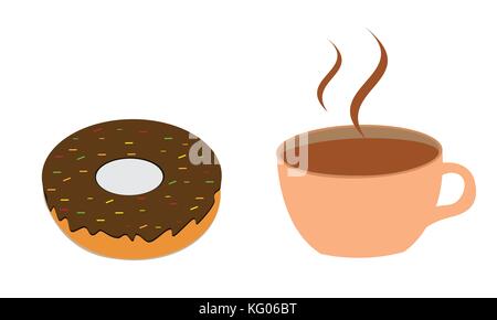 Kaffee und Donut Vektor Stock Vektor