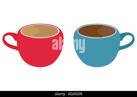 zwei Tassen Kaffee Stock Vektor