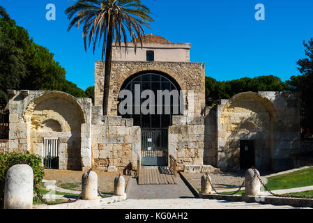 Basilika von San Saturnino, einer frühchristlichen Kirche in Cagliari, Sardinien, Italien. Es stammt aus dem 5. Jahrhundert. älteste Kirche in Cagliari. Stockfoto